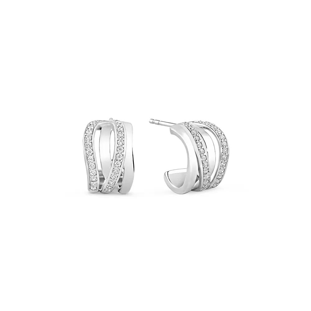 Argola Life Maxi IV em Prata 925 com Pedras Incolores, 12,5mm — imagem 1