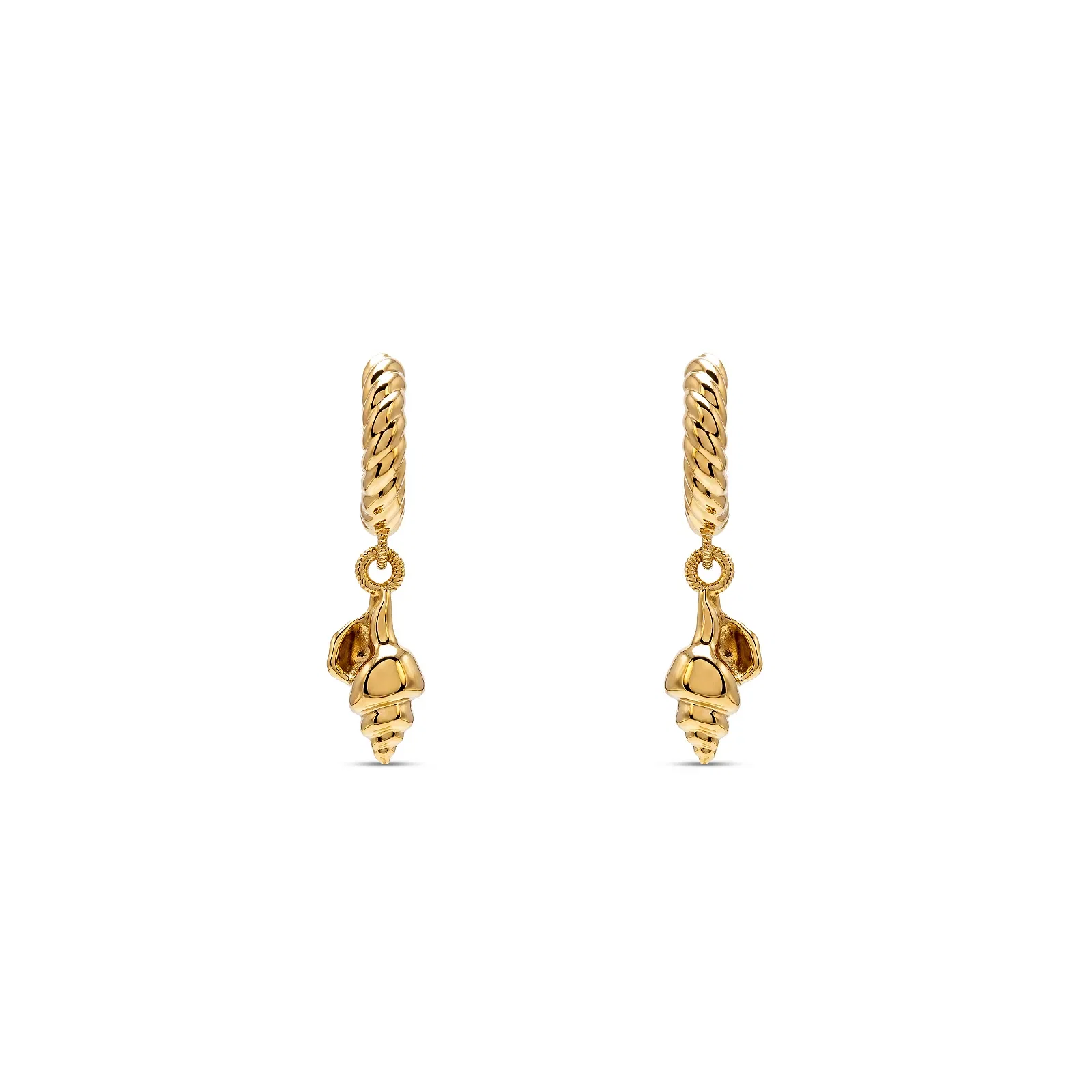 Argola Life Summer Concha em Prata 925 com Banho de Ouro Amarelo 18k, 14mm — imagem 1