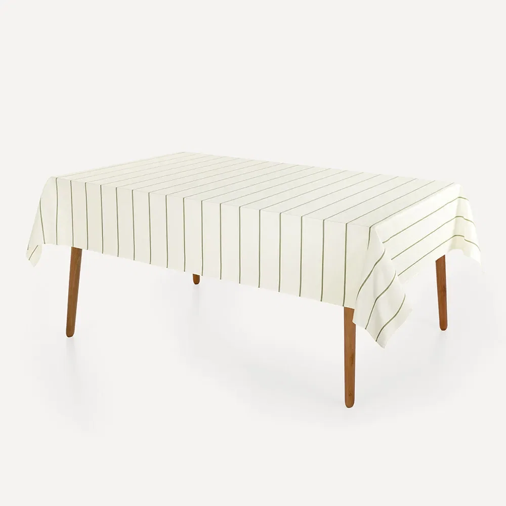 Toalha de Mesa 6 Lugares 1,60mx2,20m Royale Branco / Verde