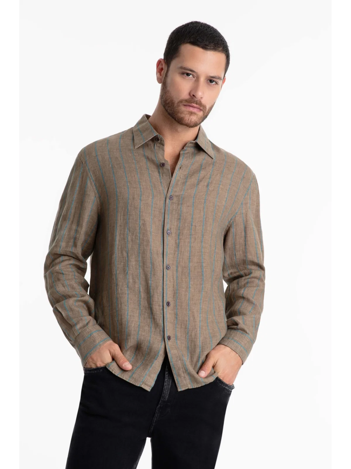 Camisa Puro Linho Dark Caqui