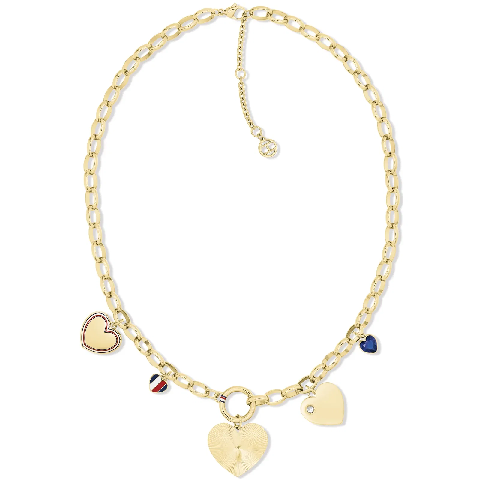 Corrente Tommy Hilfiger Heart Charms em Aço Dourado 2781065