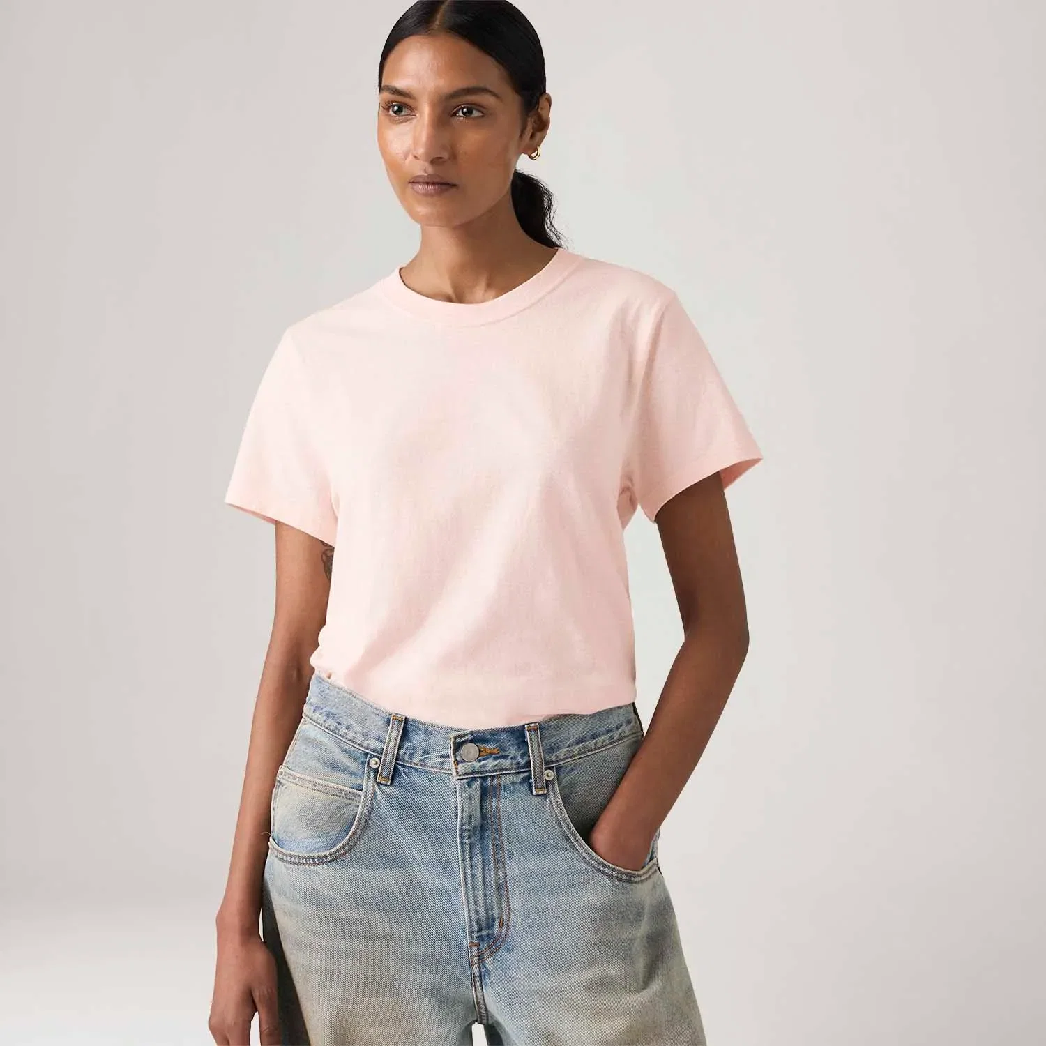 Camiseta Levi's® Favorite Slub Rosa Manga Curta — imagem 1