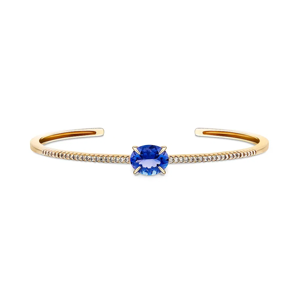 Pulseira Essenza em Ouro Champanhe 18k com Iolita e Diamantes — imagem 1