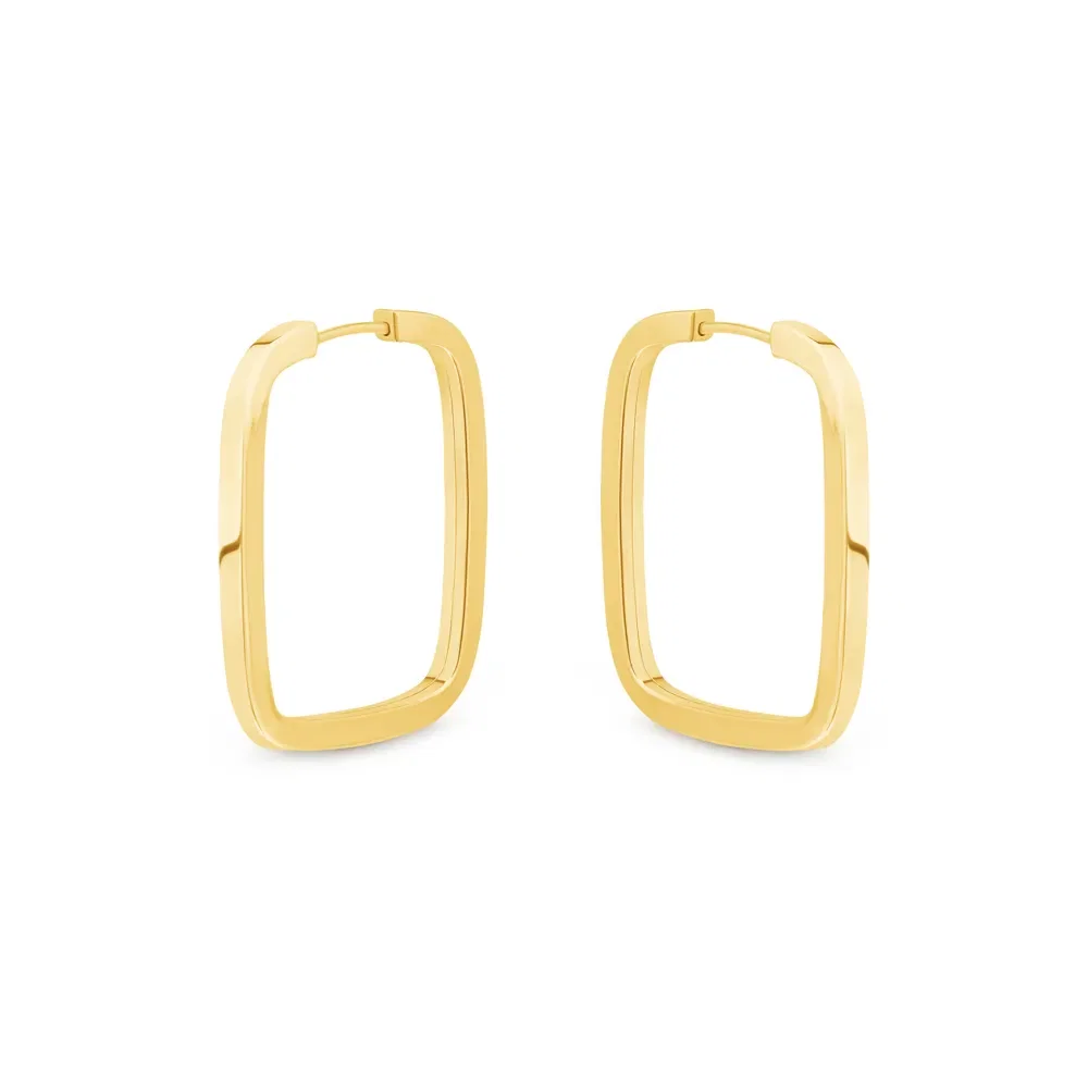 Argola Retangular em Ouro Amarelo 18k, 24mm — imagem 1