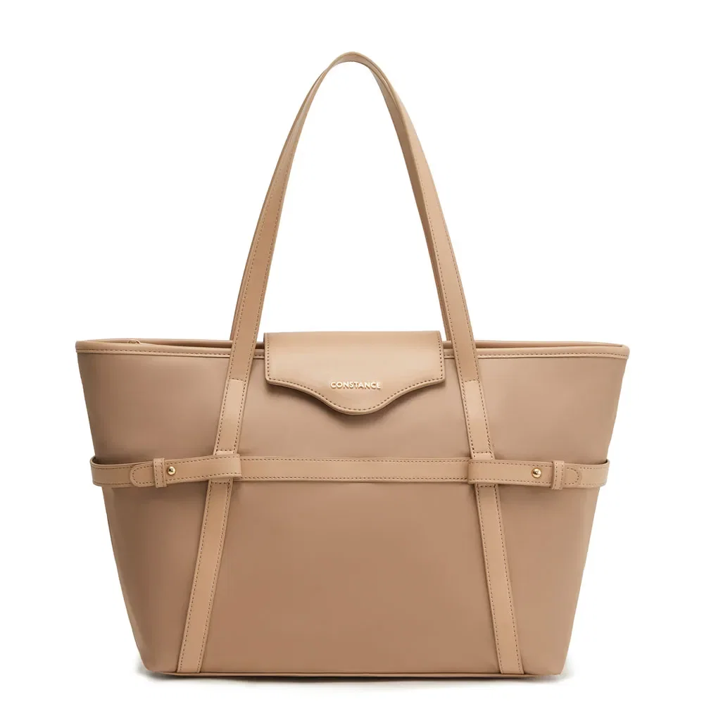 Bolsa Shopping Nylon Bege