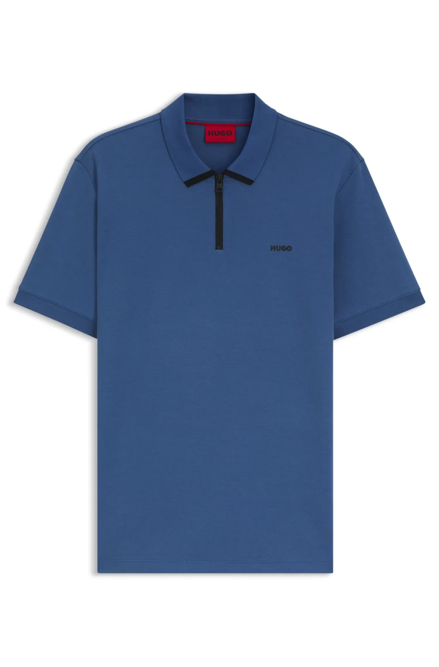 Polo em piqué de algodão com logo contrastante — imagem 1