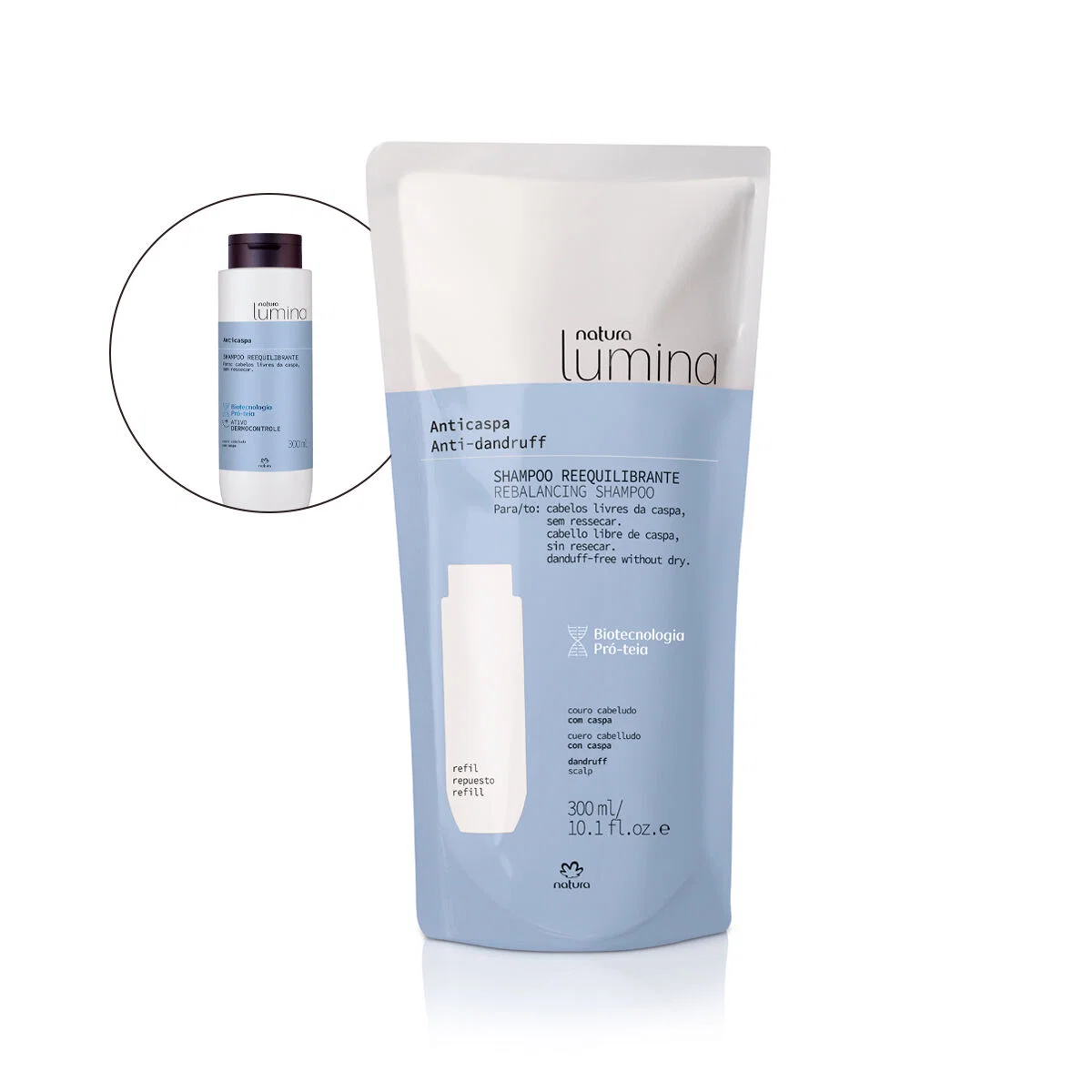 Refil Shampoo Reequilibrante Anticaspa Lumina 300 ml