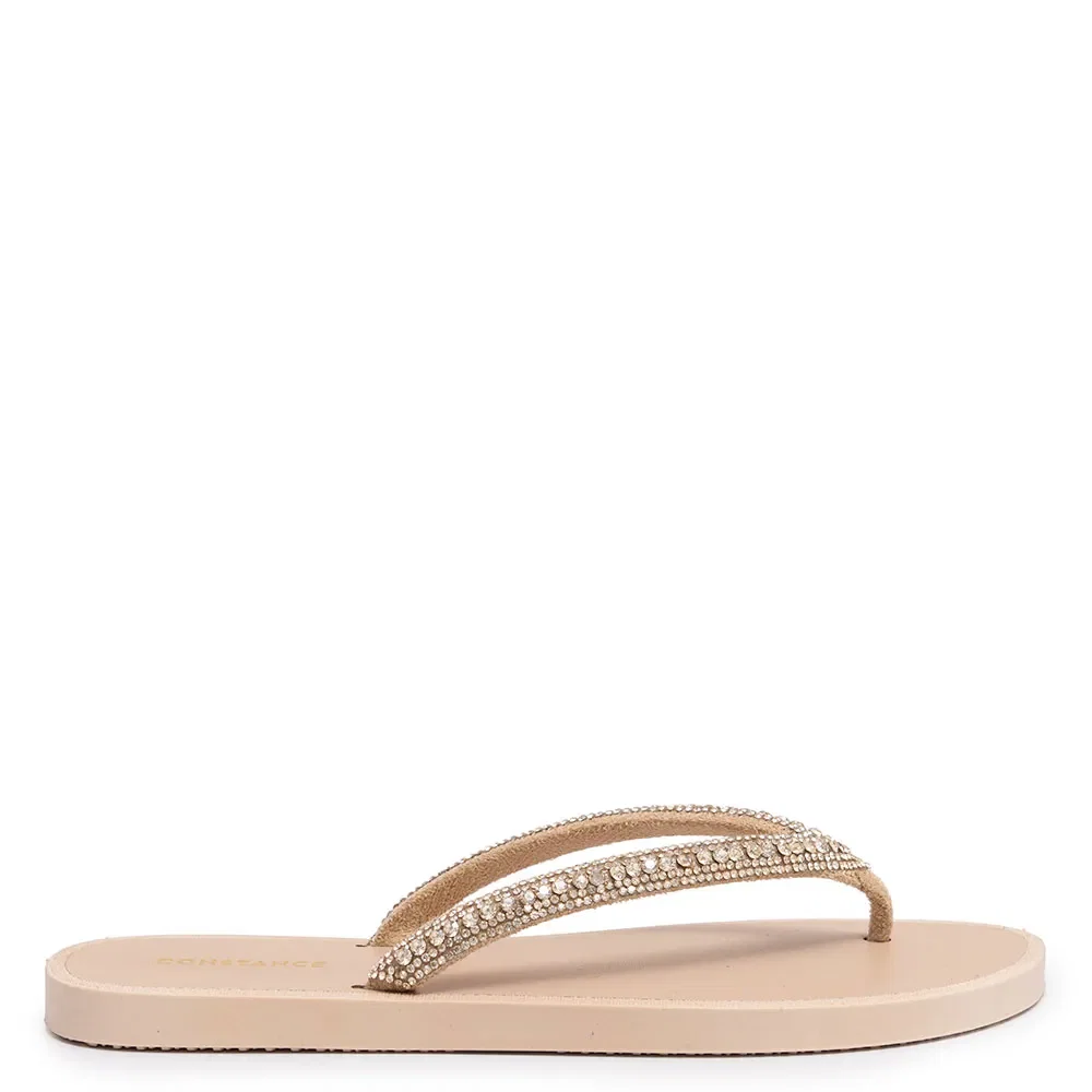Chinelo Bege Strass