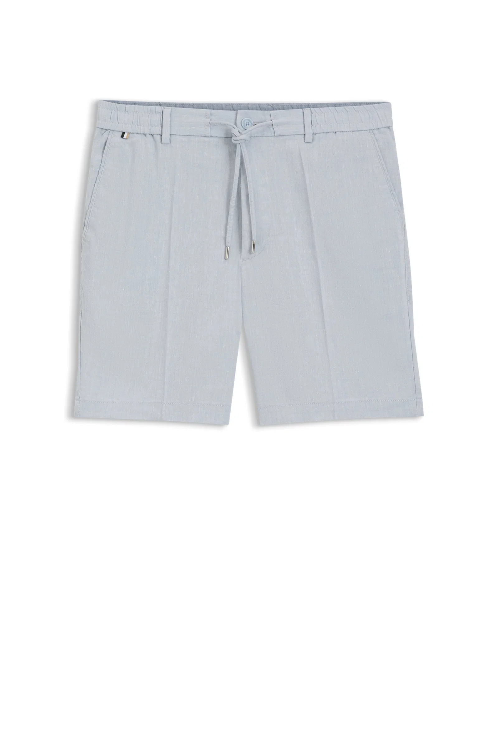 Shorts De Ajuste Moderno Em Mistura De Linho