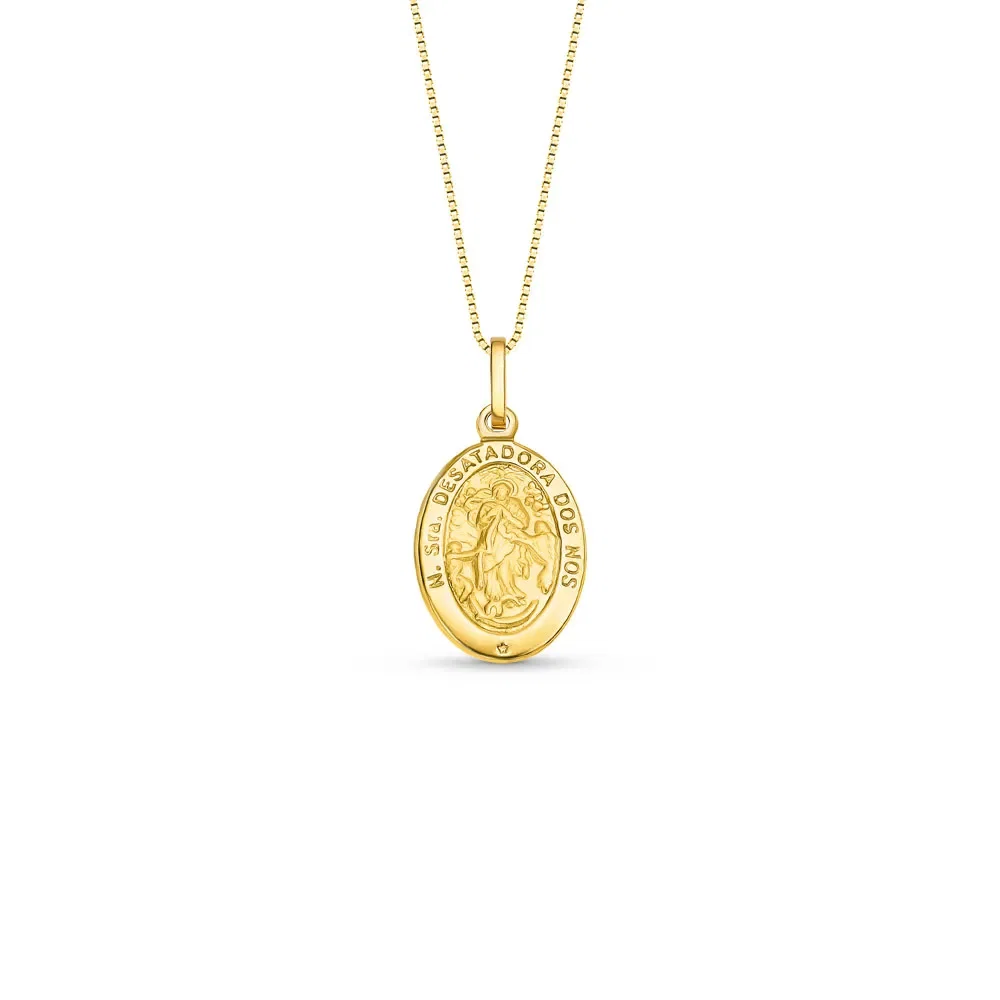 Pingente Medalha N.Sra Desatadora dos Nós em Ouro Amarelo 18k, 18.5mm — imagem 1