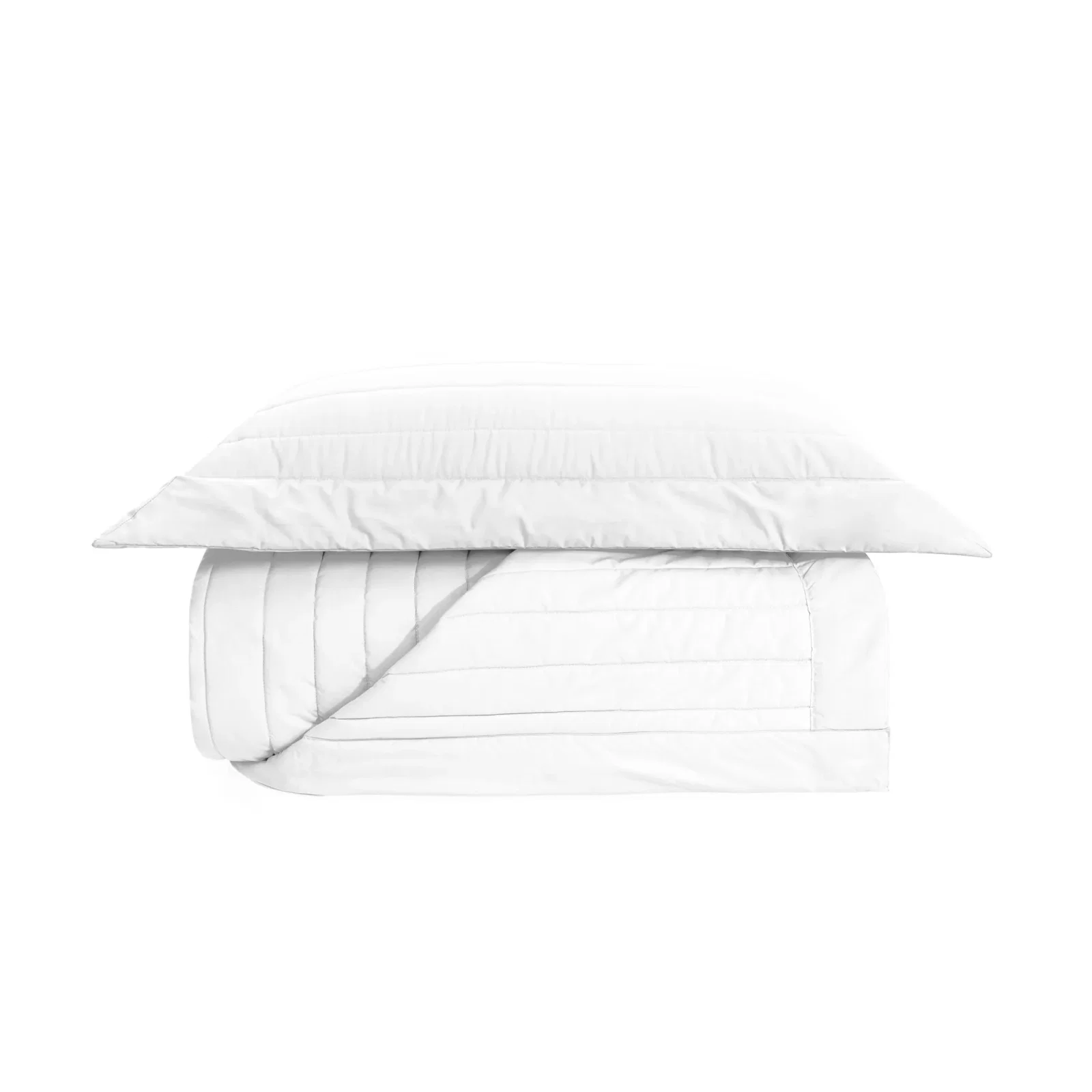 Colcha com Porta Travesseiro 100% Algodão Monteleone Branco — imagem 1