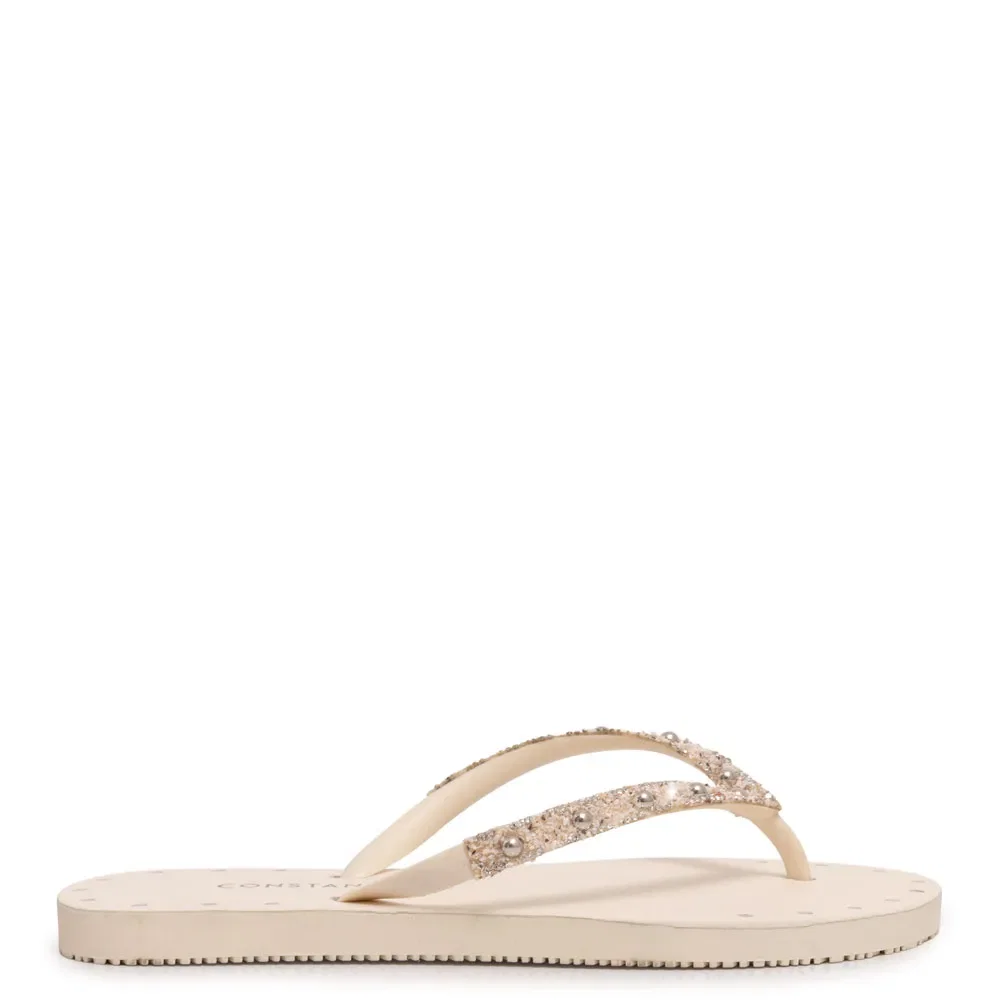 Chinelo Off White Tachas