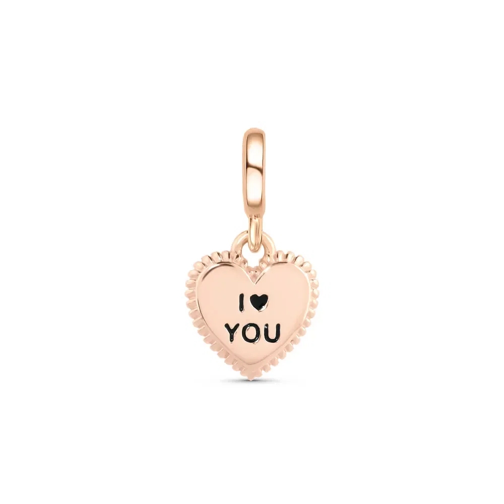 Pingente Life Amor Coração I Love You em Liga Rosé com Banho de Ouro Rosé 18k — imagem 1