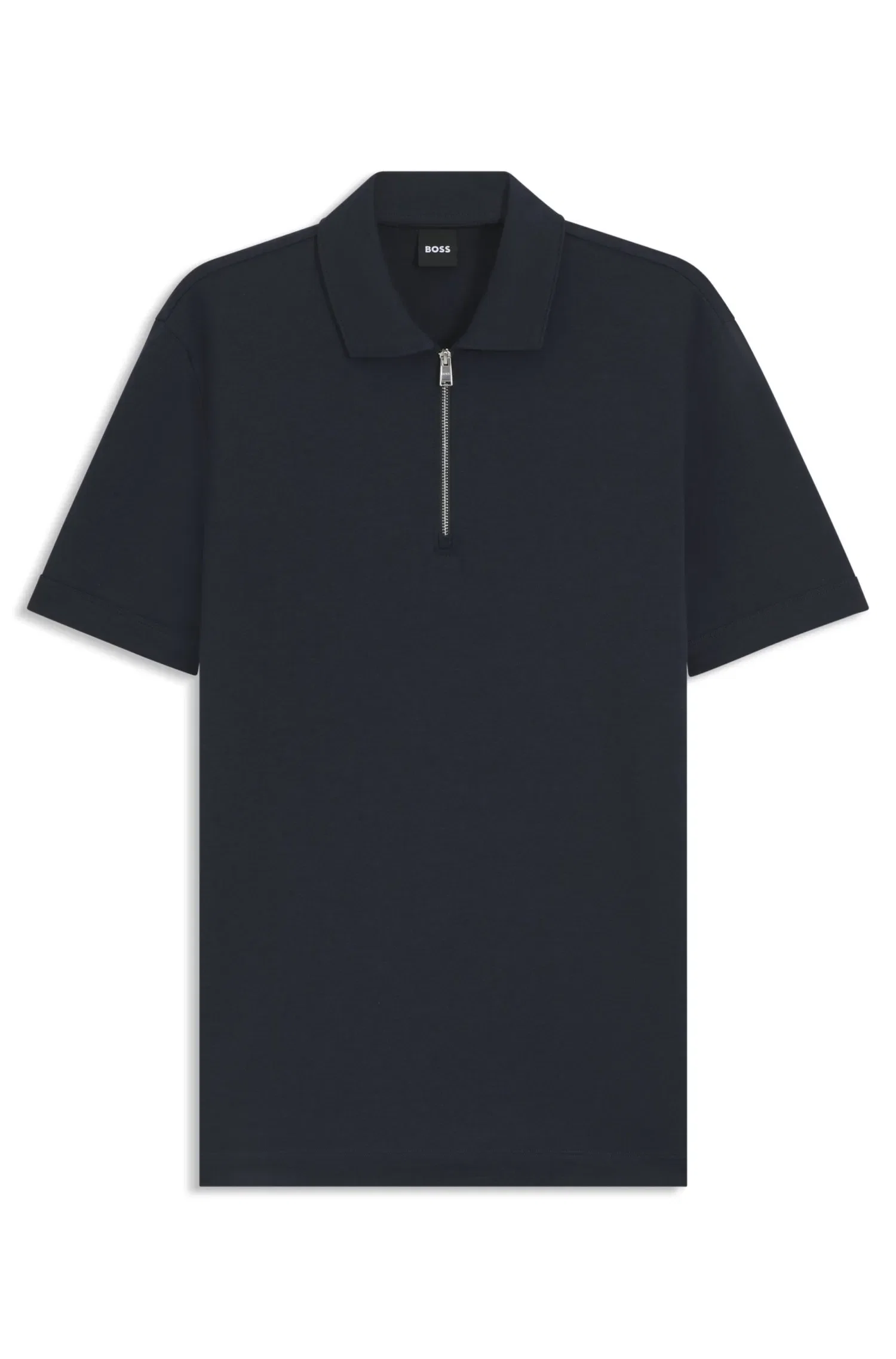 Polo Com Zíper E Tecido Piqué