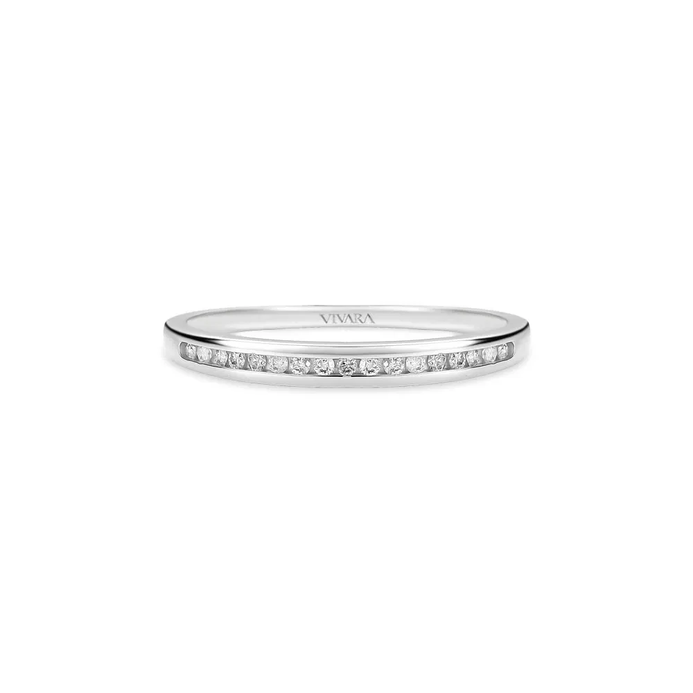 Meia Aliança Jazz em Ouro Branco 18k com Diamantes 0,11 ct — imagem 1