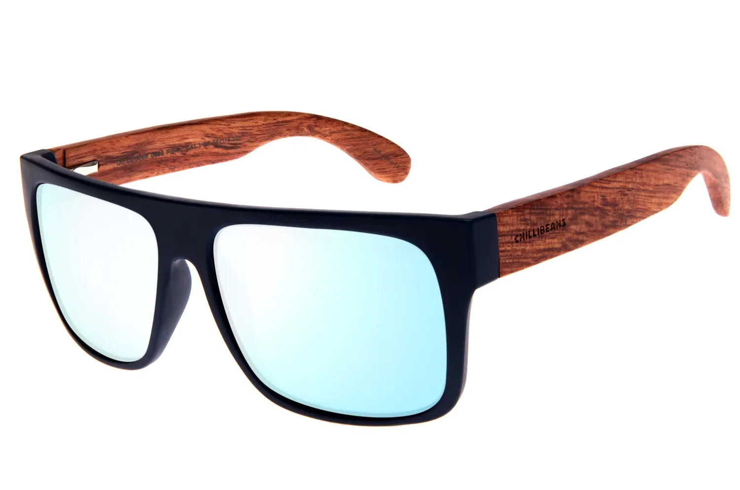 Óculos De Sol Masculino Chilli Beans Bambu Azul Preto