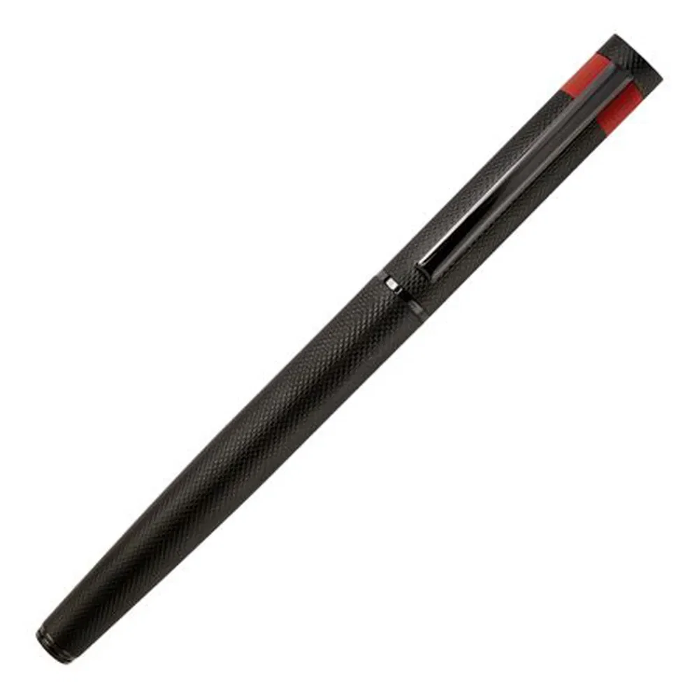 Caneta Esferográfica Hugo Boss Loop Diamond Preto e Vermelho - HSW3674A