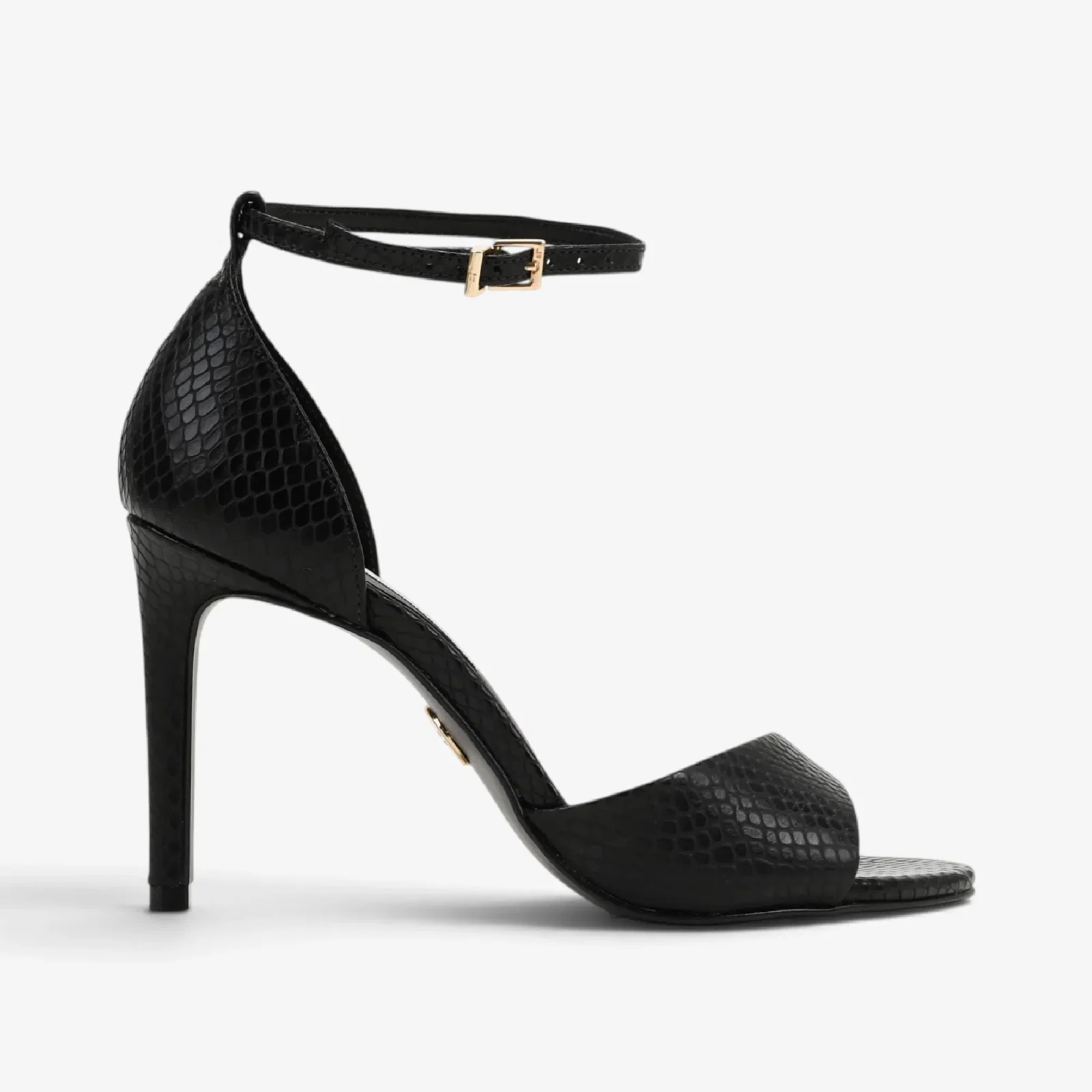 Sandália Preto Couro Snake