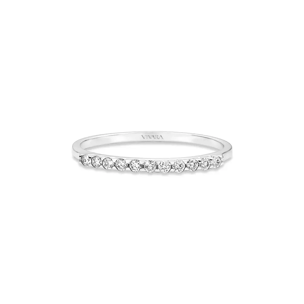 Meia Aliança Eternity em Ouro Branco 18k com Diamantes 0,17ct — imagem 1
