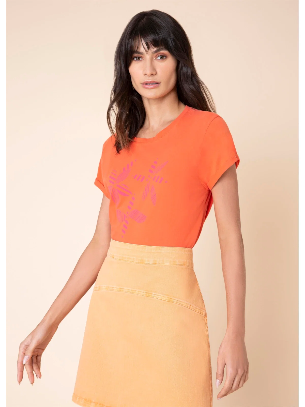 T-Shirt Flor Color Coral