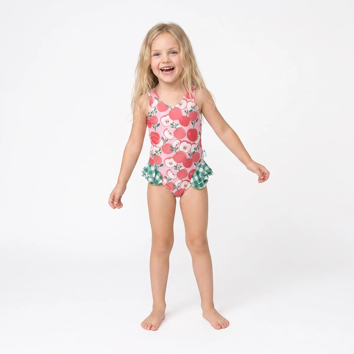 Maiô Praia Kids Maçã Vintage Elastano Proteção Uv 50+ Tip Top