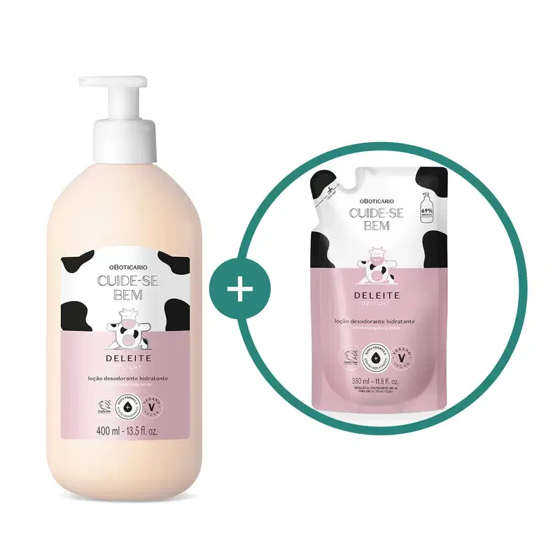 Combo Cuide-se bem Deleite: Loção Corporal 400ml + Refil 350ml