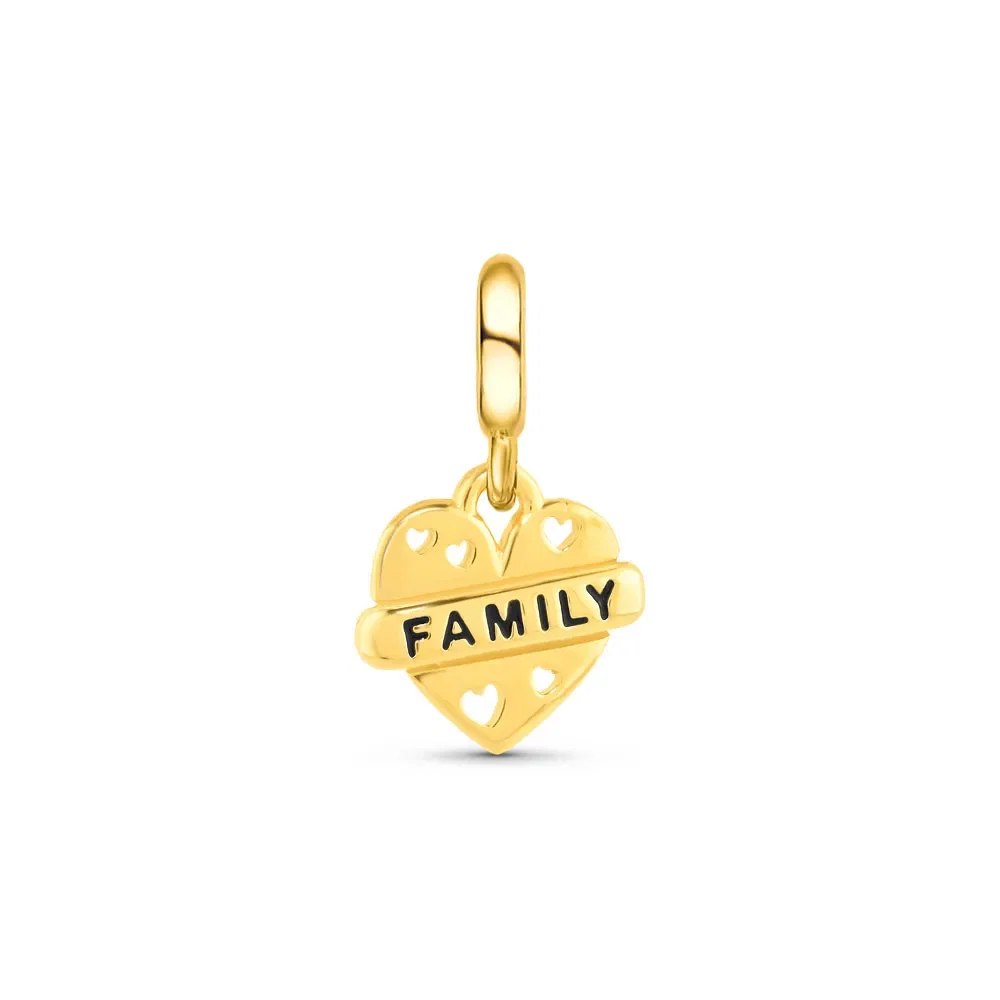 Pingente Life Coração Family em Prata 925 com Banho de Ouro Amarelo 18k com Esmalte — imagem 1