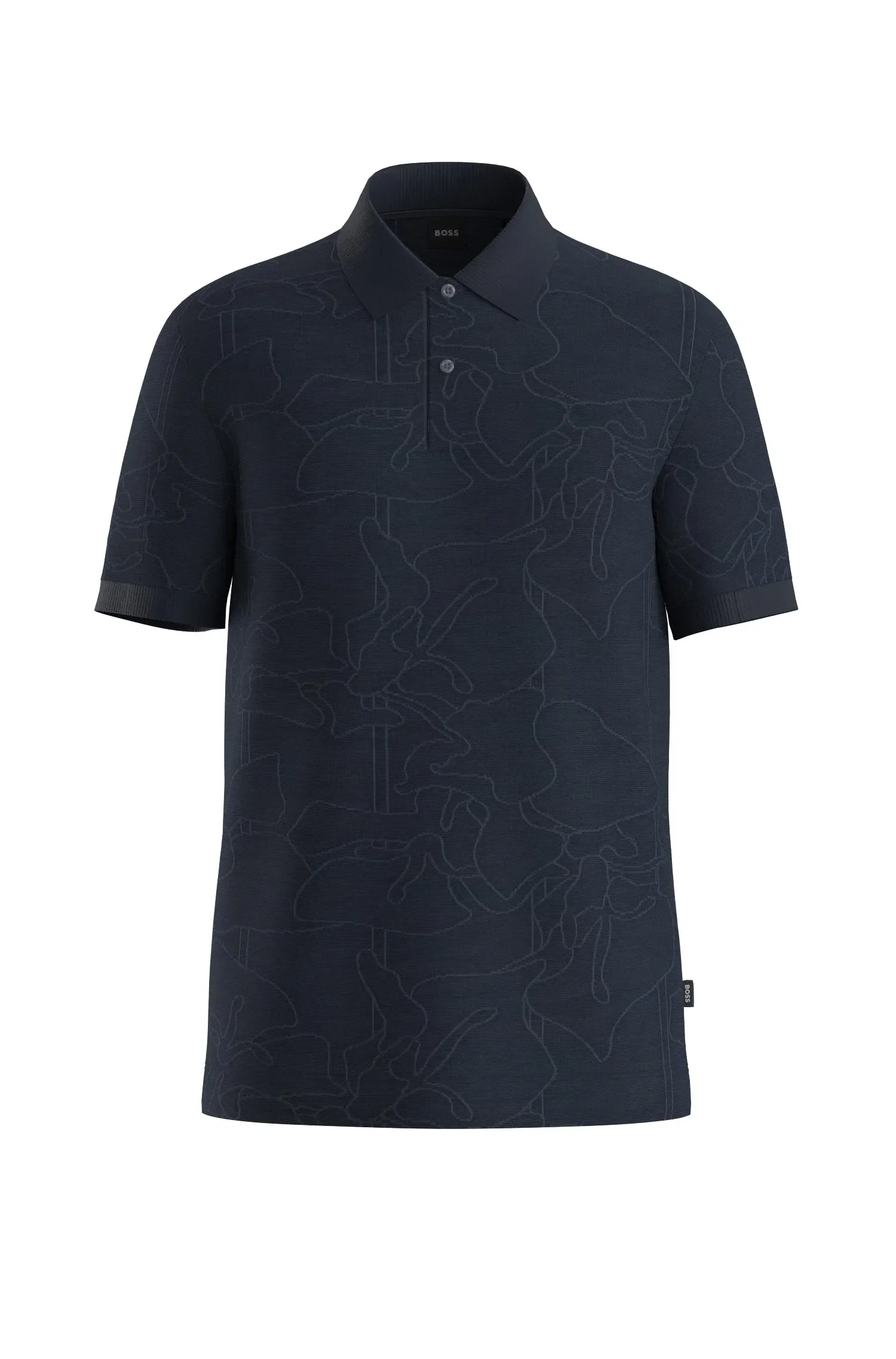 Polo De Algodão Com Padrão Jacquard