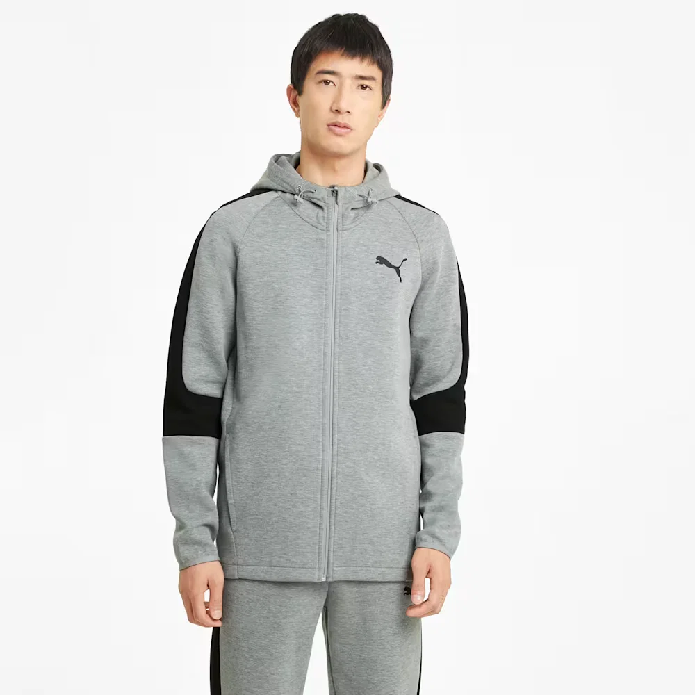 Jaqueta com Capuz EVOSTRIPE Core Malha Simples Full-Zip Masculino