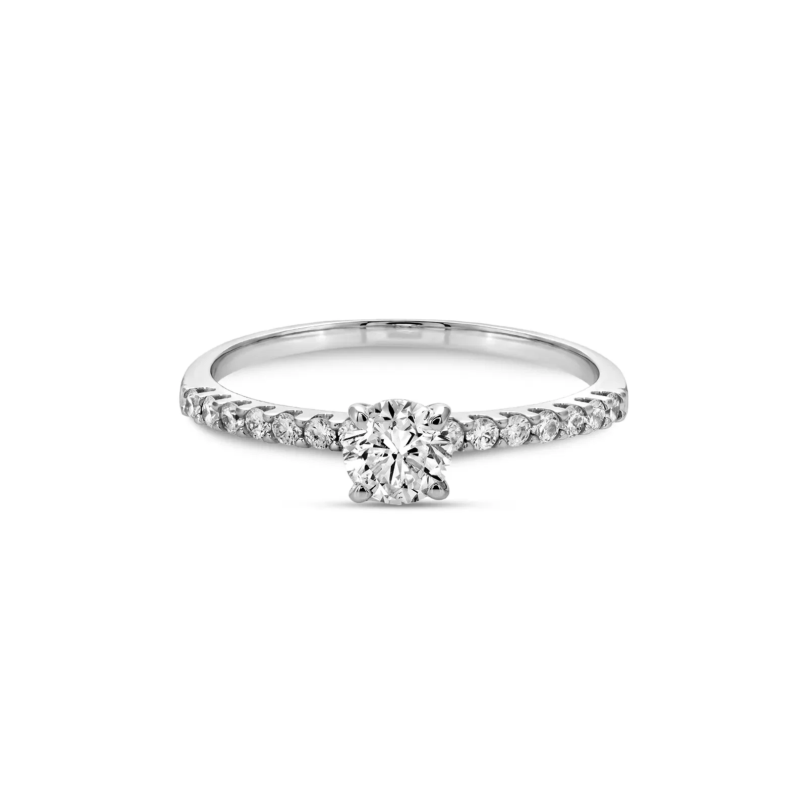 Anel Solitário Classic em Ouro Branco 18k com 0,71ct de Diamante e Topázio London