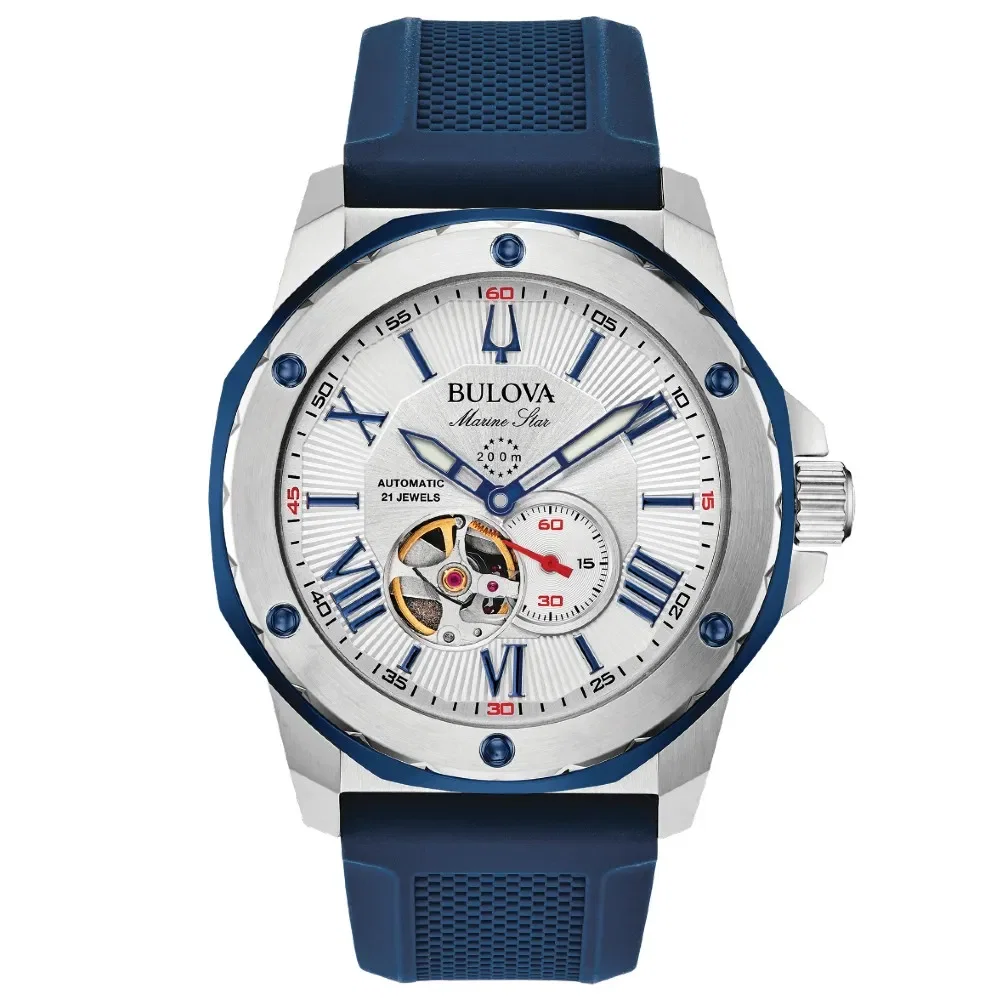 Relógio Bulova Marine Star Masculino Silicone Azul 98a225n