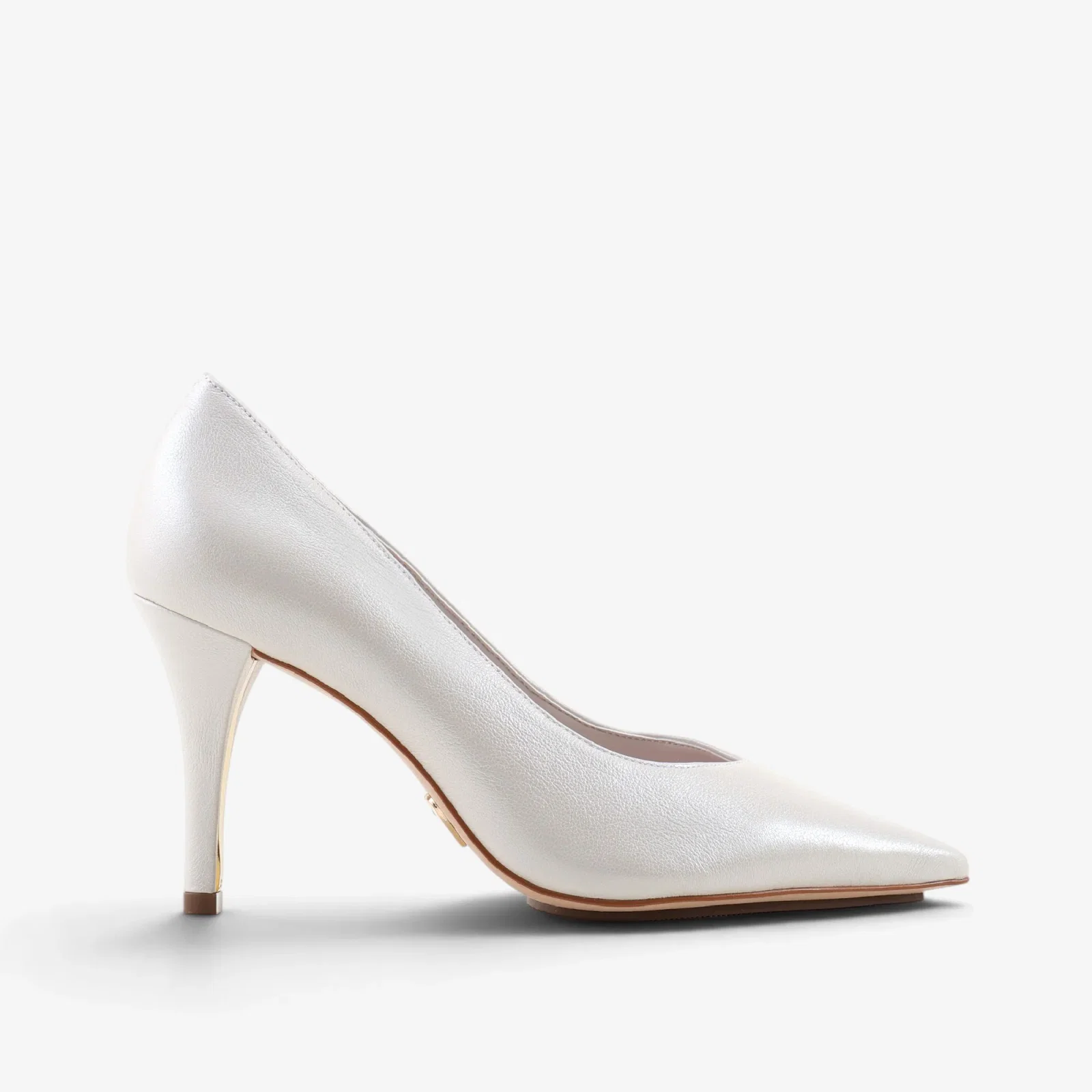 Scarpin Branco Say Yes Couro Acetinado — imagem 1