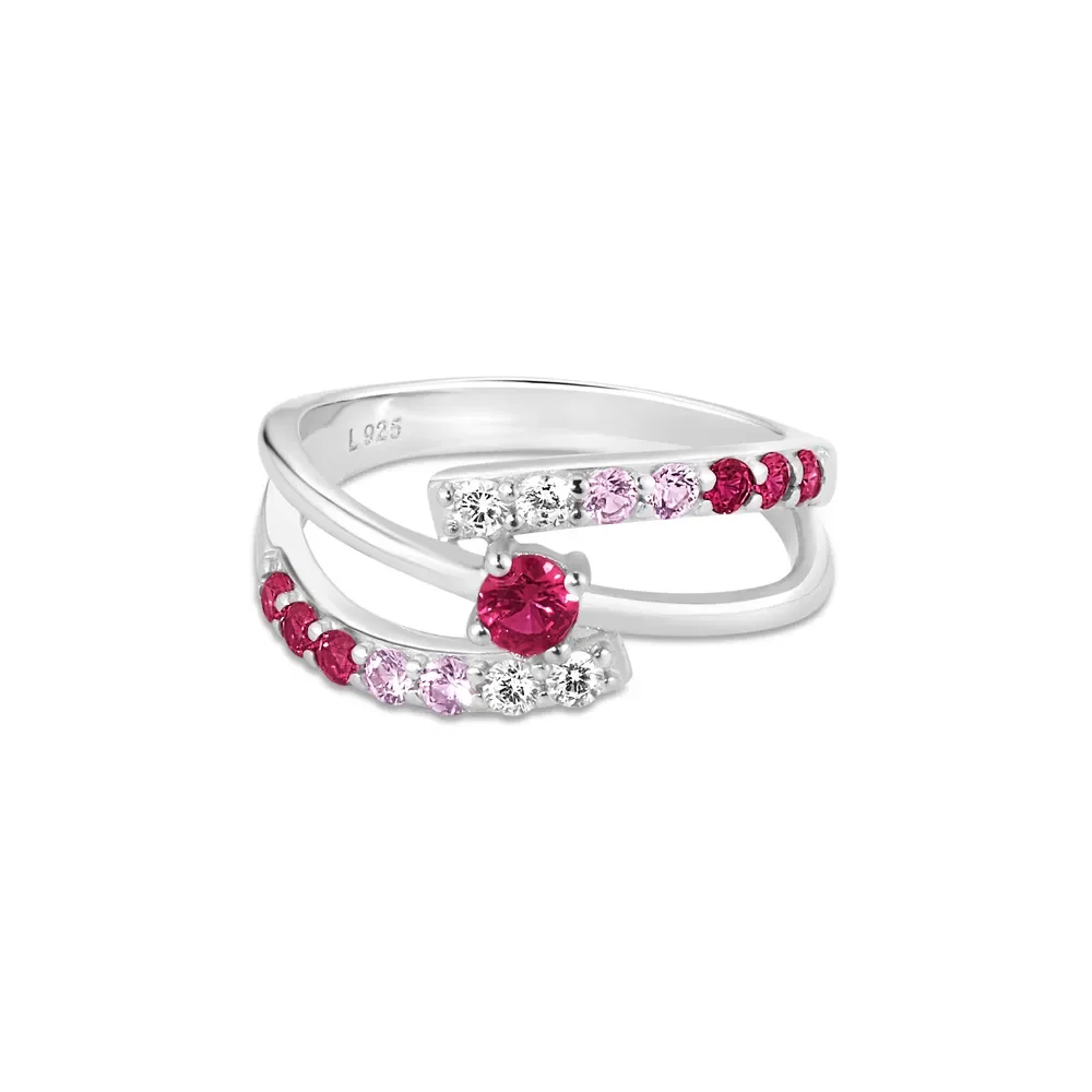 Anel Life Venus III em Prata 925 com Pedras Rosas e Incolores — imagem 1