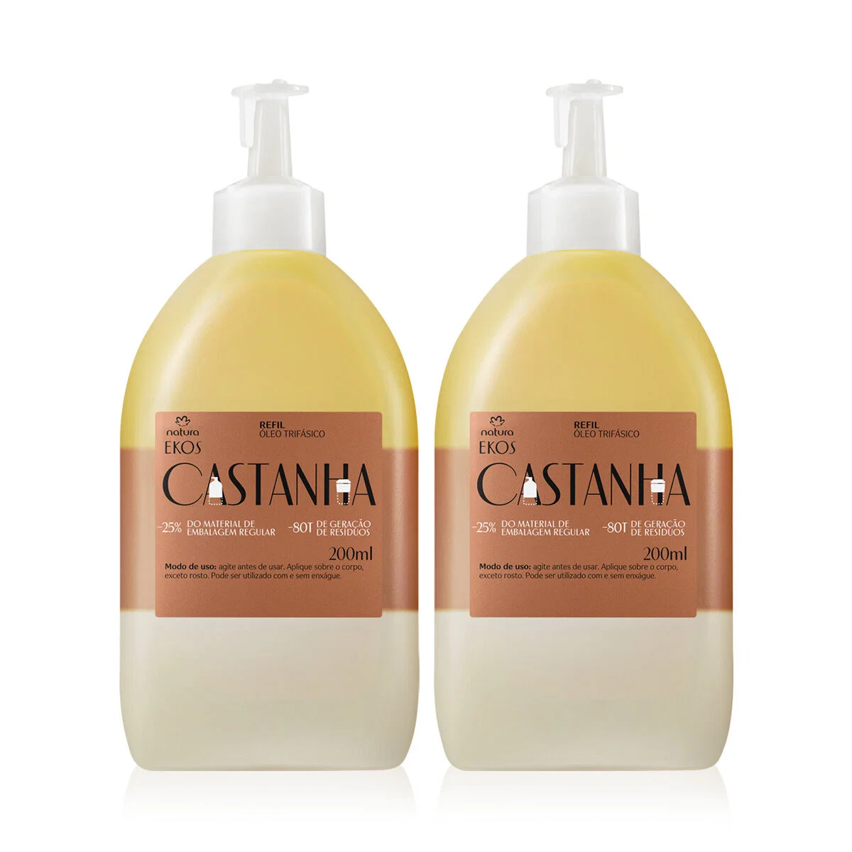 Kit Refil Natura Ekos Óleo Trifásico Castanha (2 unidades)