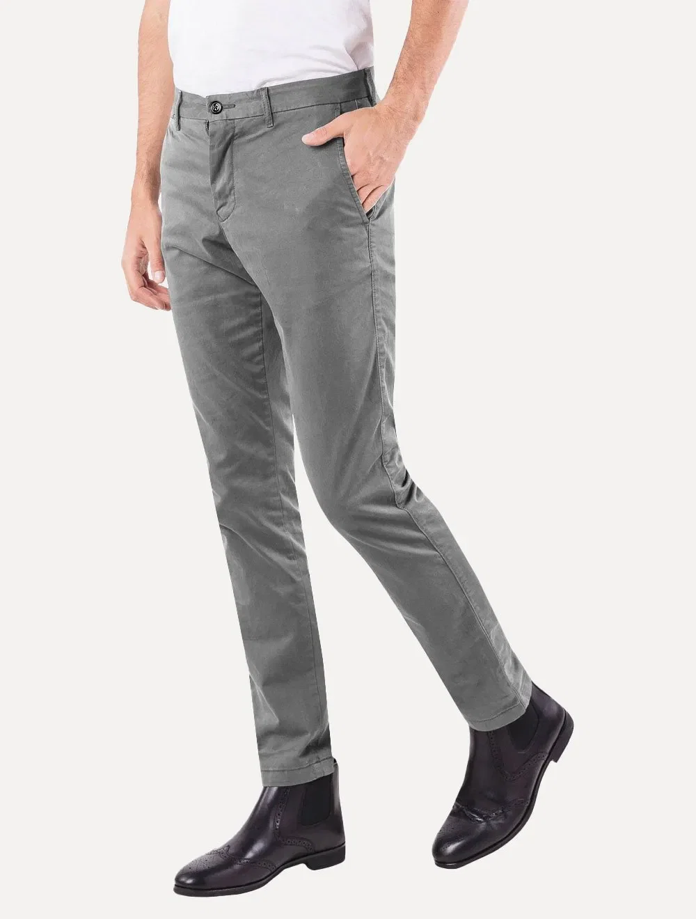 Calça Tommy Hilfiger Masculina de Sarja Brooklyn Cinza