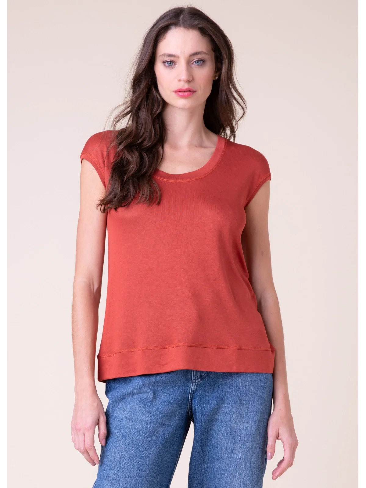 Blusa Malha Tricot Sleeveles Telha
