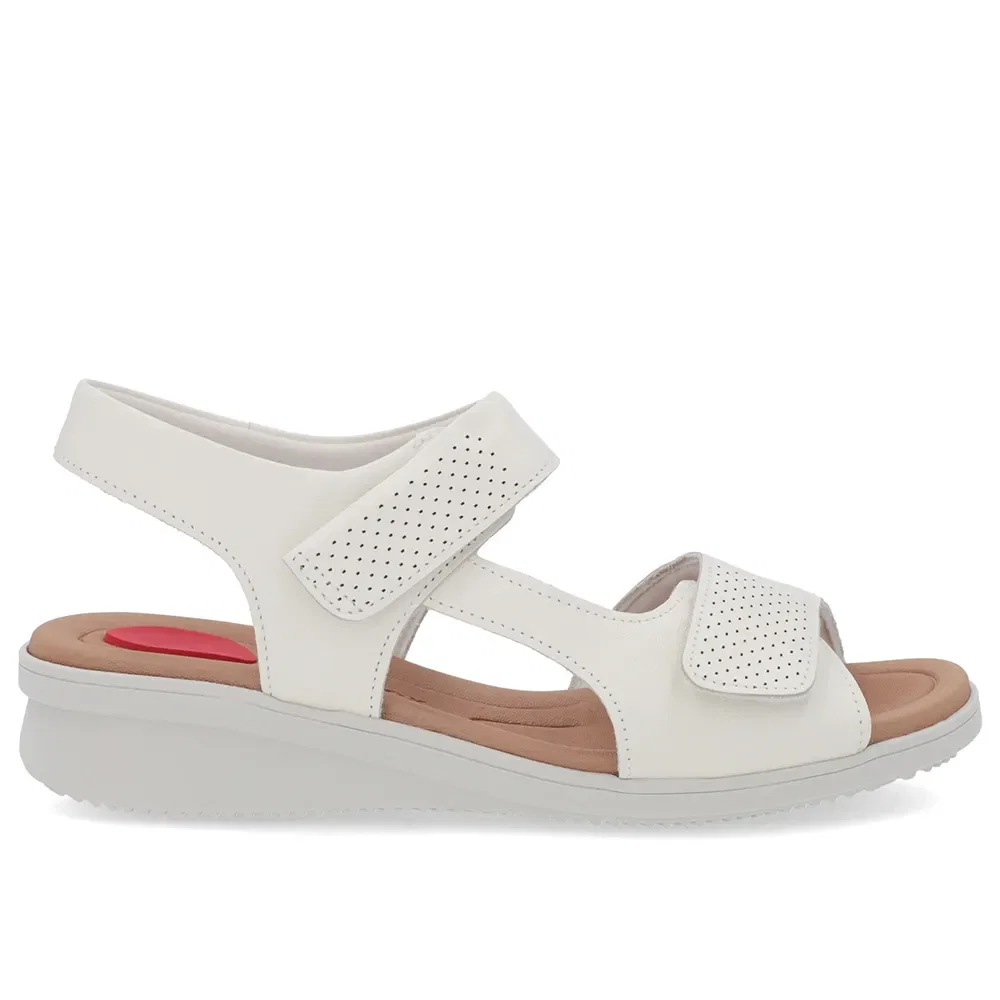 Sandália Plataforma Couro Off-White Fecho-Flex — imagem 1