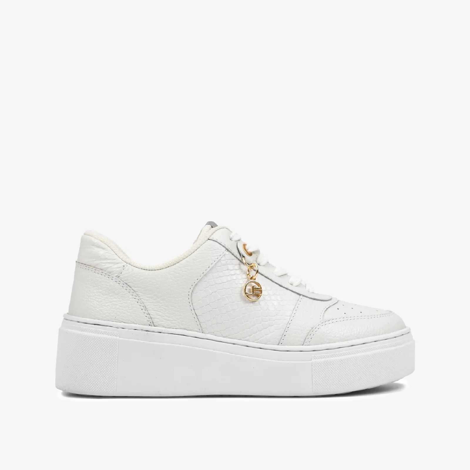 Tênis Branco Pingente Jb Couro Snake