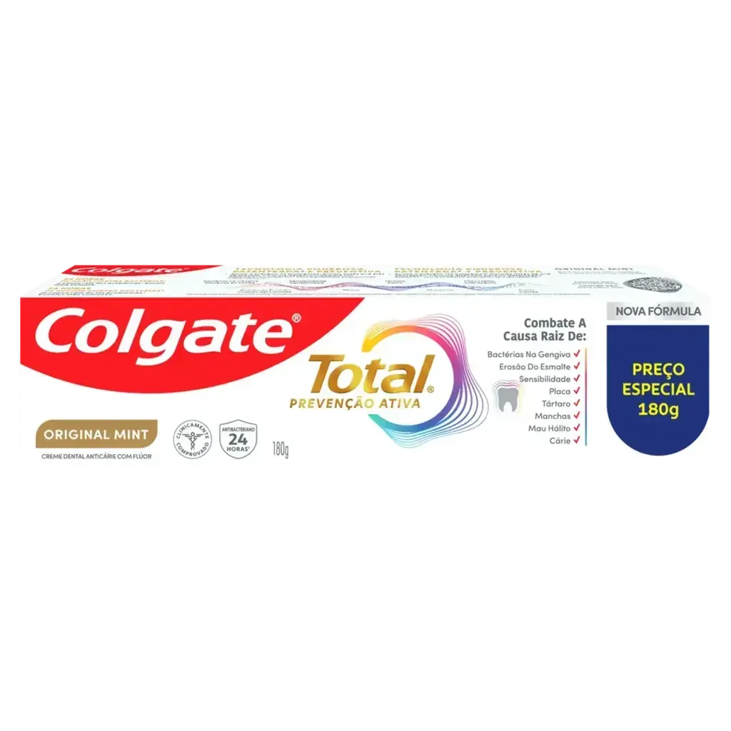 Creme Dental Colgate Total Prevenção Ativa Original Mint 180g