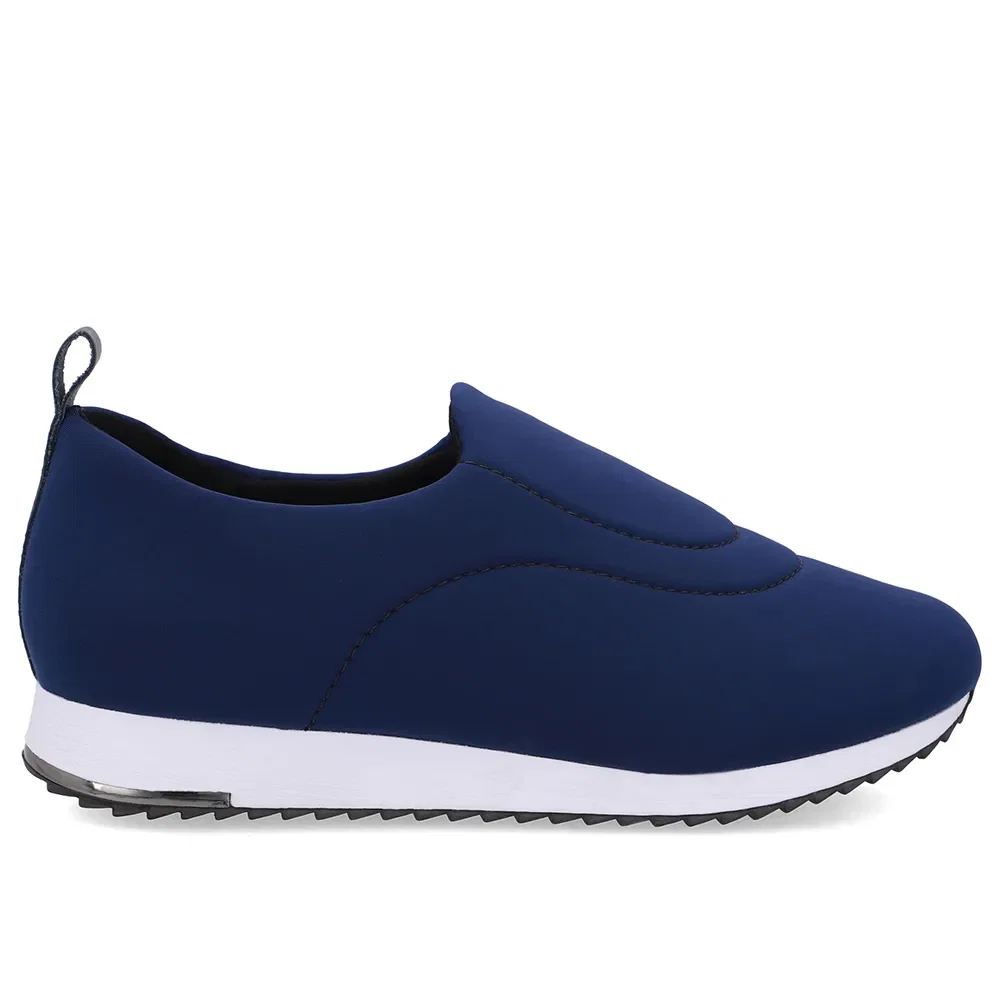 Tênis Slip On Azul Elastano Costura — imagem 1
