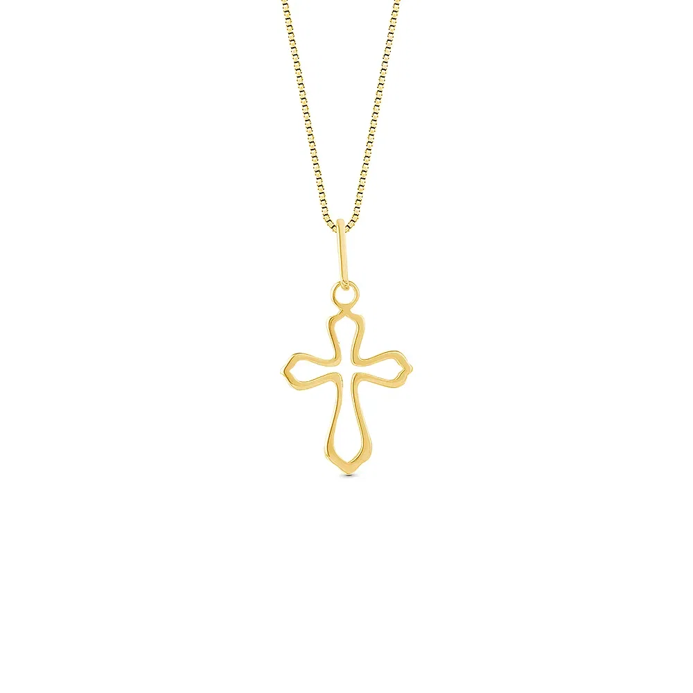 Pingente Medalha Cruz em Ouro Amarelo 18k, 16mm — imagem 1