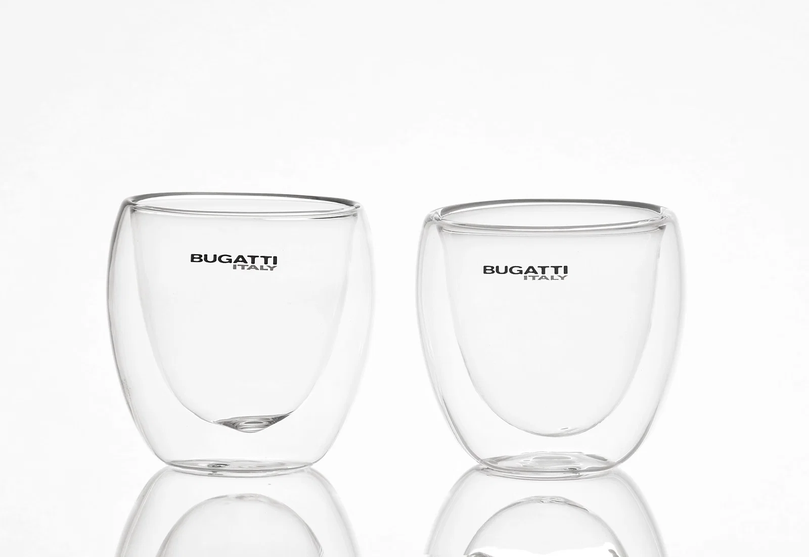 2 Copos Parede Dupla em Vidro 80ml Bugatti