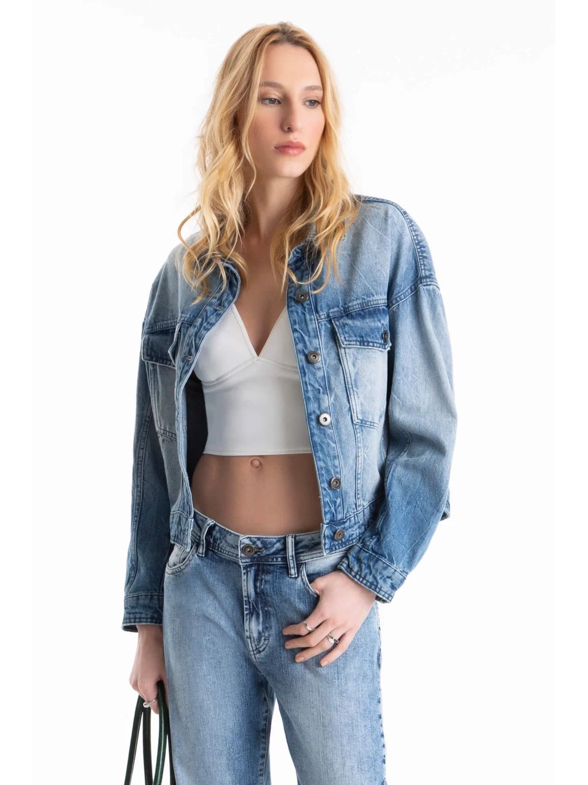 Jaqueta Vintage Denim Oversized Lav.Medio C/Sky+ Rebolo