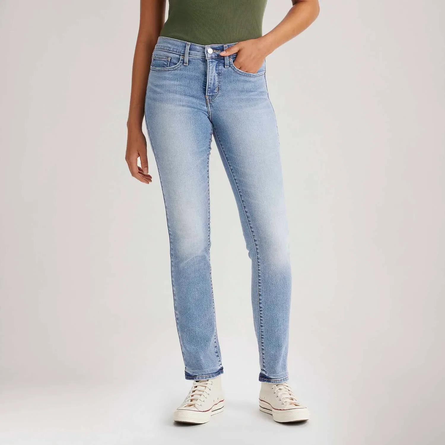 Calça Jeans Levi's® 314® Shaping Straight Lavagem Clara — imagem 1