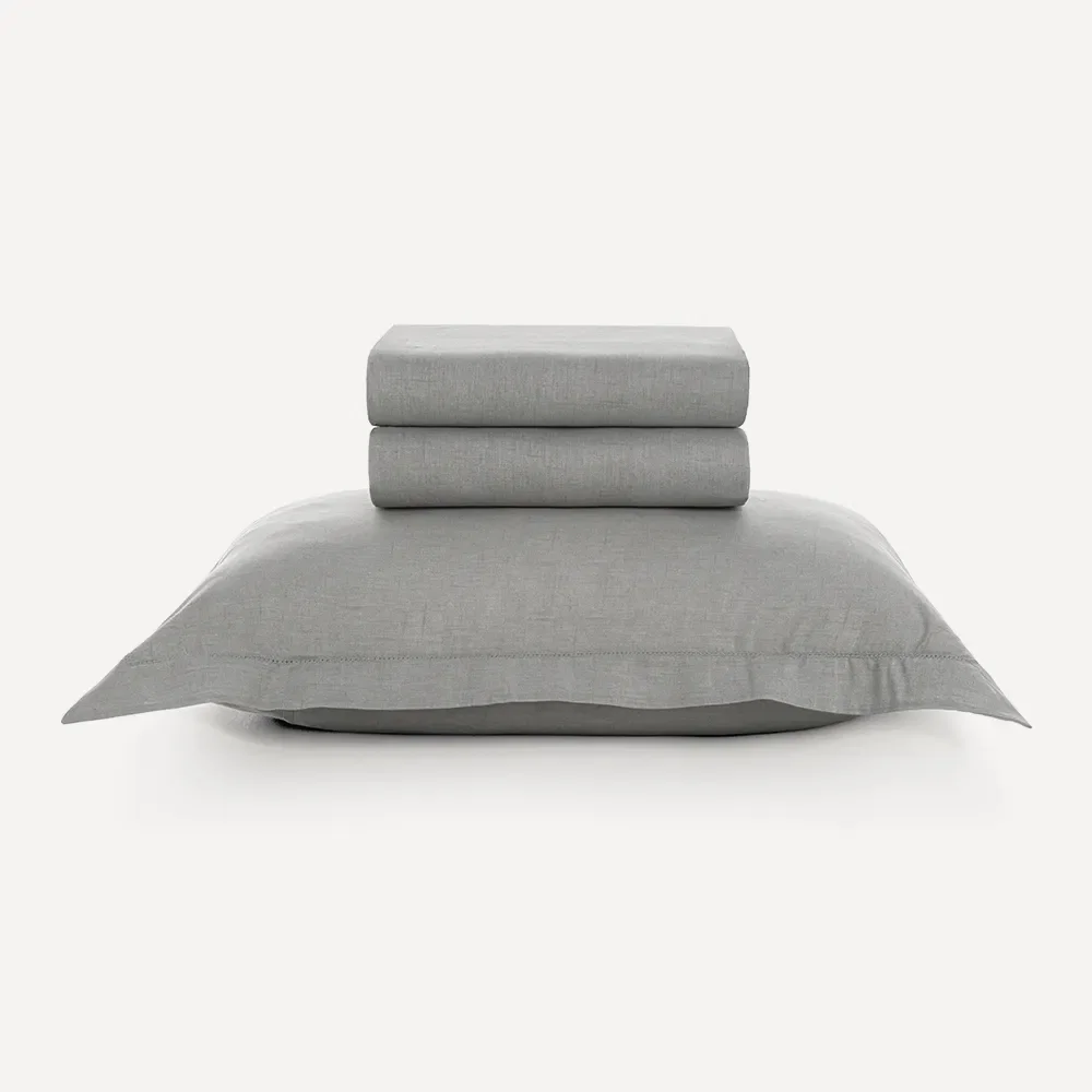 Jogo de Cama Solteiro 100% Algodão Tesso Cinza