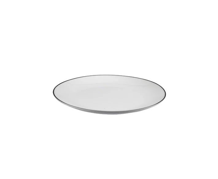 Prato de Sobremesa em Porcelana Legacy Silver 19cm L’Hermitage Branco