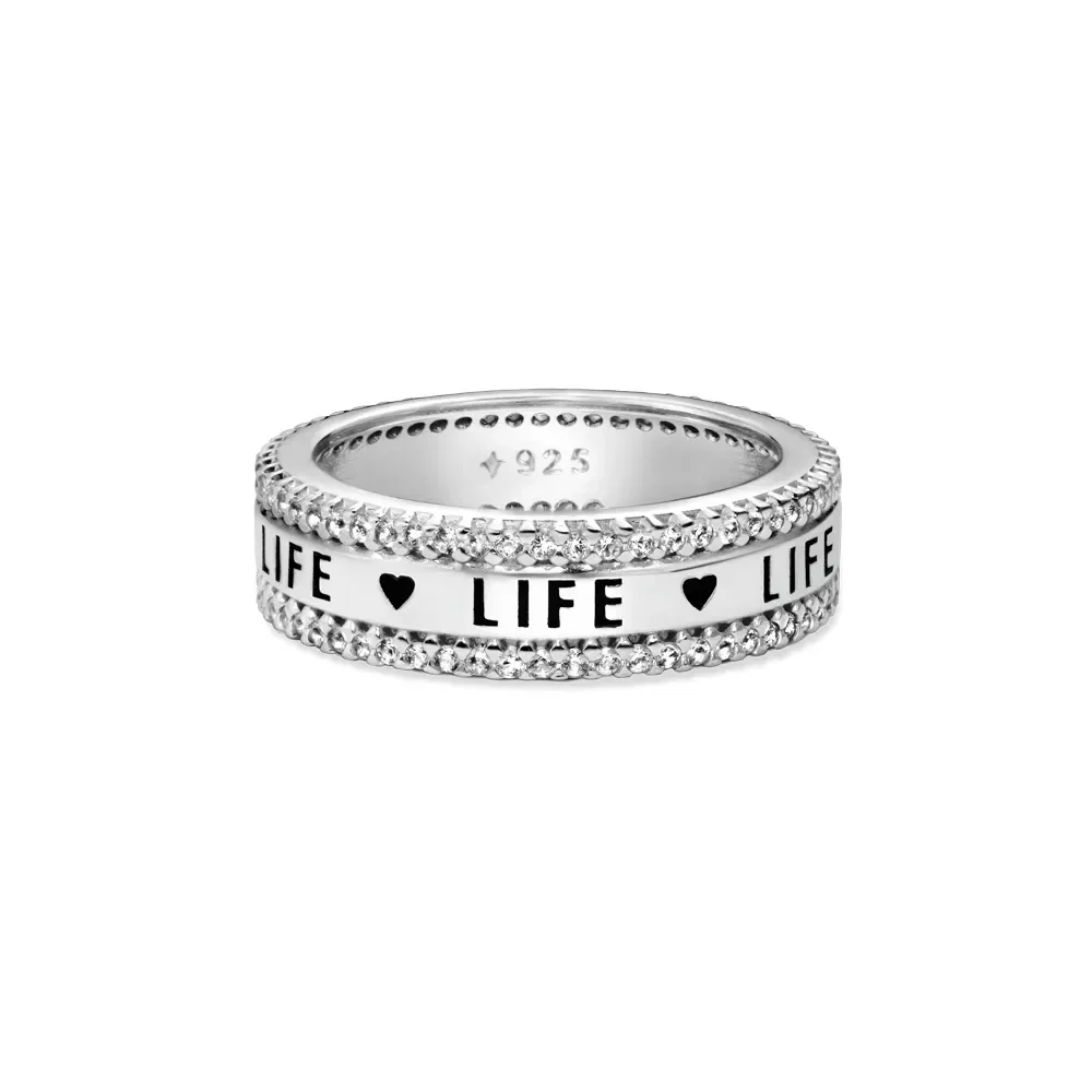 Anel Lifemania Triplo em Prata 925 com Pedras Incolores — imagem 1