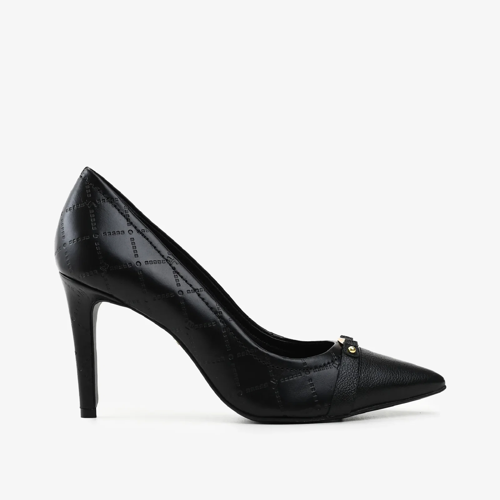 Scarpin Monograma Preto Couro — imagem 1