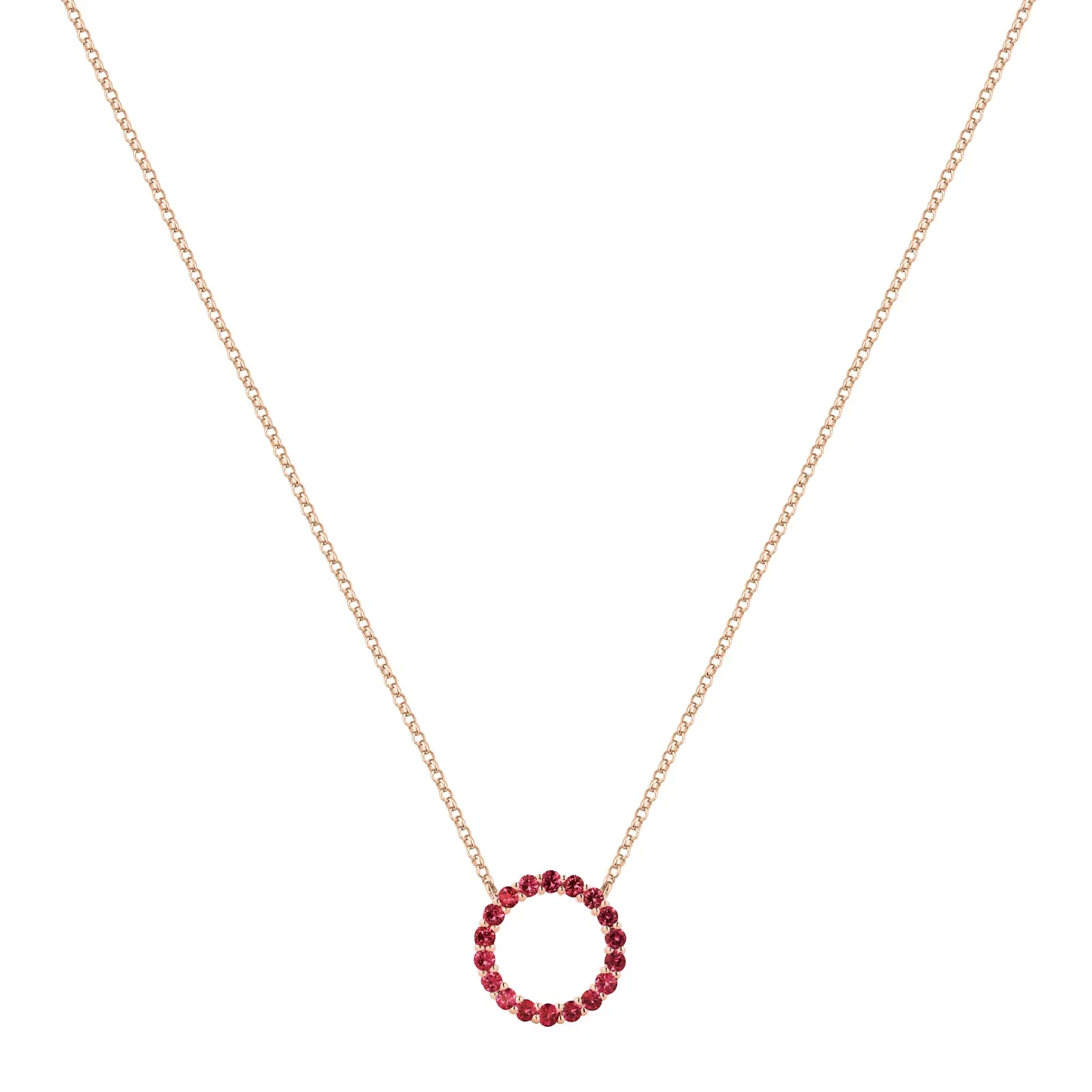 Colar Life Intense em Liga Rosé com Banho de Ouro Rosé 18k e Pedras Vinhos, 45cm — imagem 1