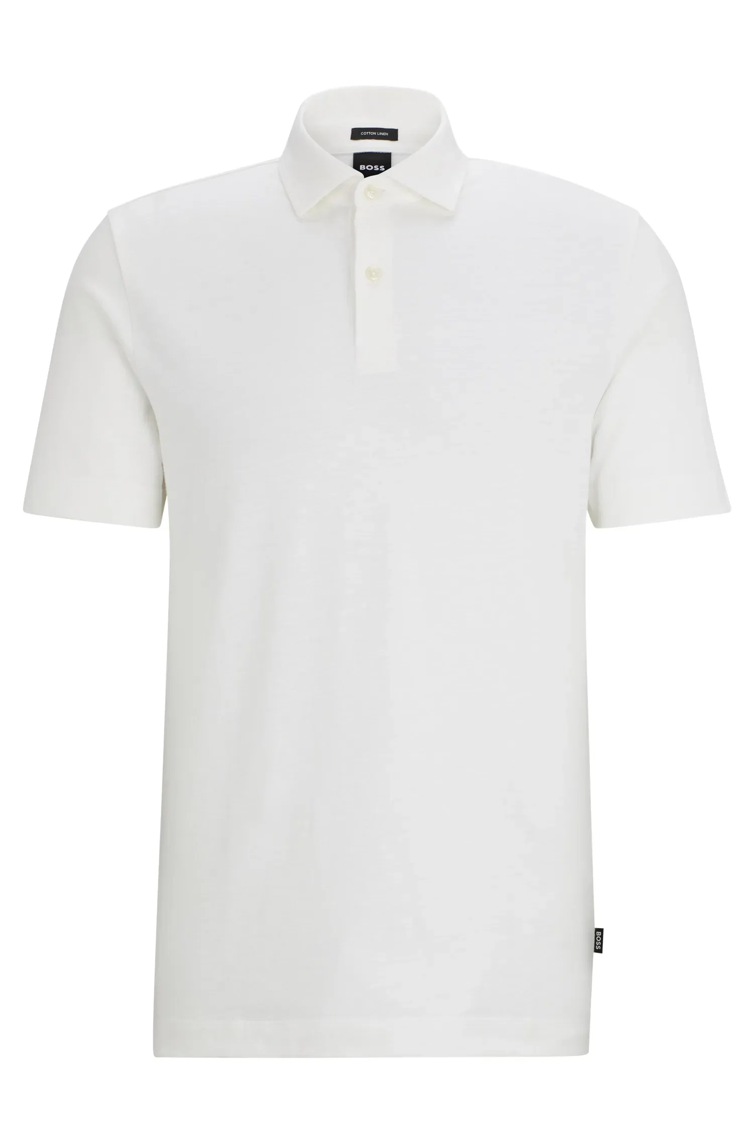 Polo Regular Fit Em Algodão E Linho